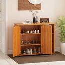 3-Tier Shoe Cabinet with Doors with Adjustable Open Shelves for Entryway by LJGDeals
