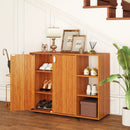3-Tier Shoe Cabinet with Doors with Adjustable Open Shelves for Entryway by LJGDeals