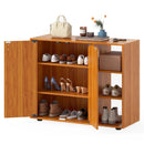 3-Tier Shoe Cabinet with Doors with Adjustable Open Shelves for Entryway by LJGDeals