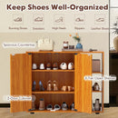 3-Tier Shoe Cabinet with Doors with Adjustable Open Shelves for Entryway by LJGDeals