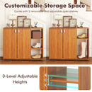 3-Tier Shoe Cabinet with Doors with Adjustable Open Shelves for Entryway by LJGDeals