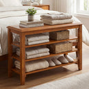 3-Tier Shoe Rack Bench with Adjustable Shelves for Entryway and Living Room by LJGDeals