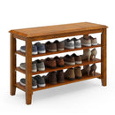 3-Tier Shoe Rack Bench with Adjustable Shelves for Entryway and Living Room by LJGDeals