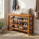 3-Tier Shoe Rack Bench with Adjustable Shelves for Entryway and Living Room by LJGDeals
