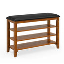 3-Tier Shoe Rack Bench with Adjustable Shelves and Soft Cushion for Entryway and Living Room by LJGDeals