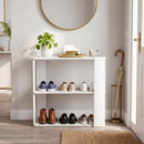 3-Tier Stackable Shoe Rack with Anti-Tip Design - White by DirectDeals