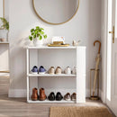 3-Tier Stackable Shoe Rack with Anti-Tip Design - White by LJGDeals