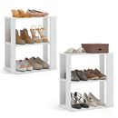 3-Tier Stackable Shoe Rack Set of 2 - White by DirectDeals