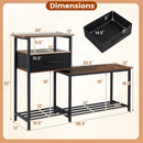 3-Tier Shoe Storage Bench with Drawer and Metal Frame by LJGDeals