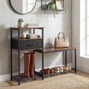 3-Tier Shoe Storage Bench with Drawer and Metal Frame by LJGDeals
