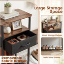 3-Tier Shoe Storage Bench with Drawer and Metal Frame by LJGDeals