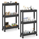3-Tier Slim Rolling Storage Cart 2-Pack Mobile Bathroom Organizer with Wheels by LJGDeals