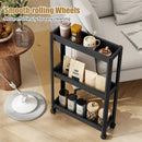 3-Tier Slim Rolling Storage Cart 2-Pack Mobile Bathroom Organizer with Wheels by LJGDeals
