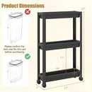 3-Tier Slim Rolling Storage Cart 2-Pack Mobile Bathroom Organizer with Wheels by LJGDeals