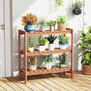 3-Tier Solid Wood Plant Stand with Slatted Shelves by DirectDeals