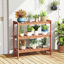3-Tier Solid Wood Plant Stand with Slatted Shelves by LJGDeals