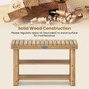 3-Tier Solid Wood Shoe Rack Bench with Slatted Shelves by DirectDeals