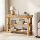 3-Tier Solid Wood Shoe Rack Bench with Slatted Shelves by LJGDeals