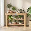 3-Tier Solid Wood Shoe Rack Bench with Slatted Shelves by DirectDeals