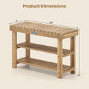 3-Tier Solid Wood Shoe Rack Bench with Slatted Shelves by LJGDeals