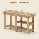 3-Tier Solid Wood Shoe Rack Bench with Slatted Shelves by LJGDeals