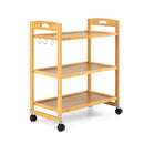 3-Tier Storage Rolling Cart Bamboo Utility Cart with 4 Universal Wheels by LJGDeals