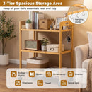 3-Tier Storage Rolling Cart Bamboo Utility Cart with 4 Universal Wheels by LJGDeals