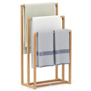 3-Tier Teak Wood Towel Rack with 3 Hanging Crossbars by DirectDeals