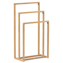 3-Tier Teak Wood Towel Rack with 3 Hanging Crossbars by DirectDeals