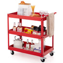 3-Tier Utility Cart Rolling Metal Cart with Handle and Universal Wheels