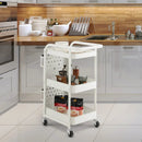 3-Tier Utility Storage Cart with DIY Pegboard Baskets by LJGDeals