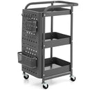 3-Tier Utility Storage Cart with DIY Pegboard Baskets by LJGDeals