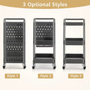 3-Tier Utility Storage Cart with DIY Pegboard Baskets by LJGDeals