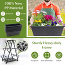 3-Tier Vertical Raised Garden Bed with 4 Wheels and 6 Container Boxes-Black by LJGDeals