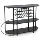 3-Tier Wine Bar Cabinet with Storage Shelves by LJGDeals