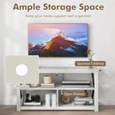 3 Tier Wood TV Stand for 55-Inch with Open Shelves and X-Shaped Frame by LJGDeals