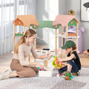3-Tier Wooden Dollhouse for Kids Aged 3-8 Years Old with 32 Pieces of Accessories-Multicolor by LJGDeals