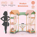 3-Tier Wooden Dollhouse for Kids Aged 3-8 Years Old with 32 Pieces of Accessories-Multicolor by LJGDeals