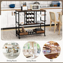 3 Tiers Bar Cart on Wheels with Glass Racks by LJGDeals
