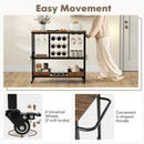 3 Tiers Bar Cart on Wheels with Glass Racks by LJGDeals