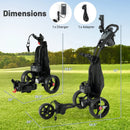 3 Wheel Golf Bag Cart with Adjustable Handle and 9 Speed Settings by LJGDeals