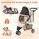 3 Wheel Pet Stroller for Small Dogs Cats up to 33 LBS by LJGDeals