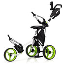 3 Wheels Folding Golf Push Cart with Seat Scoreboard and Adjustable Handle by LJGDeals