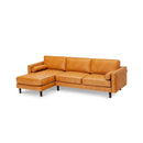 3-Seat L-Shaped Sectional Sofa Couch for Living Room-Brown by LJGDeals