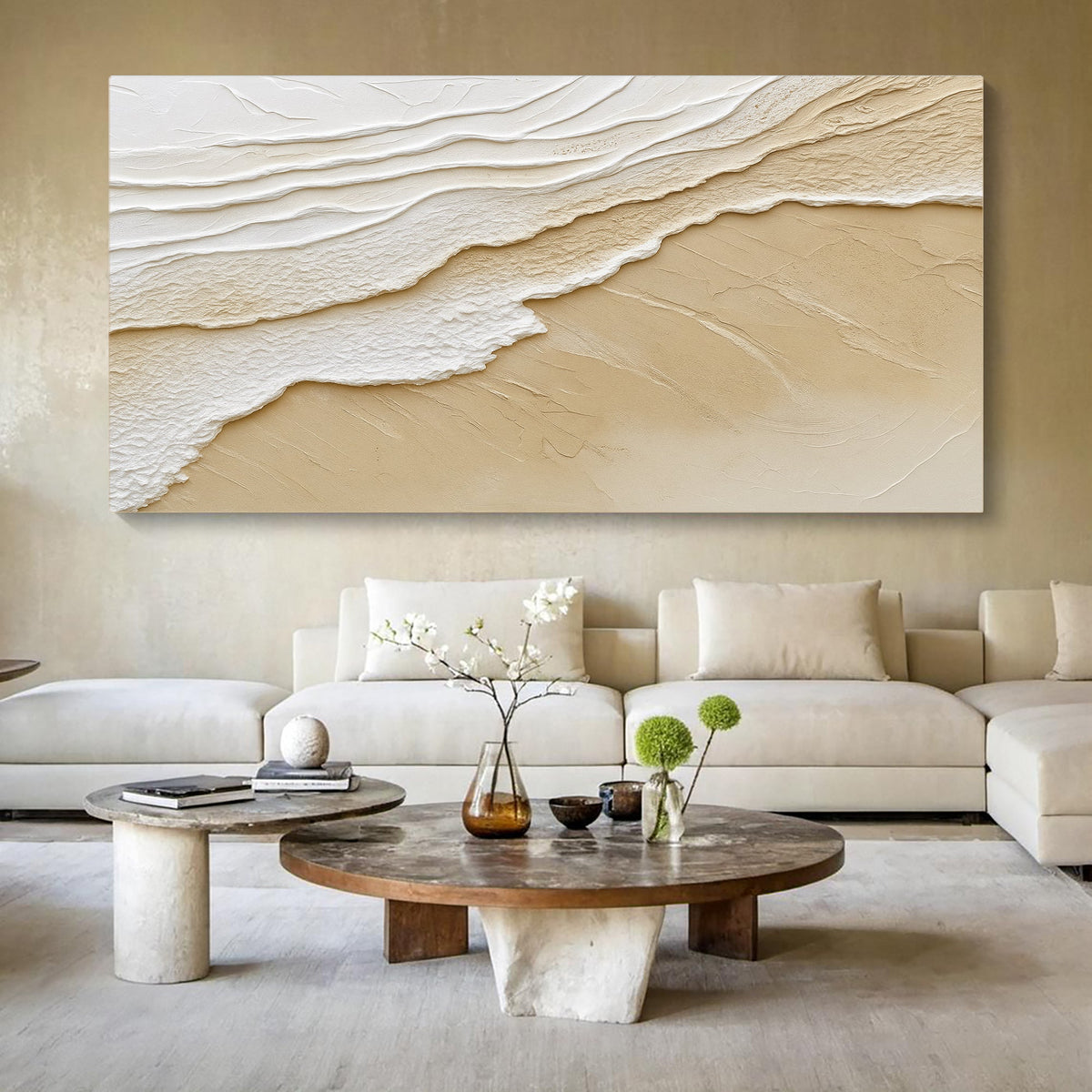 Neutral Ocean Waves Wall Art, photo 3 of 10