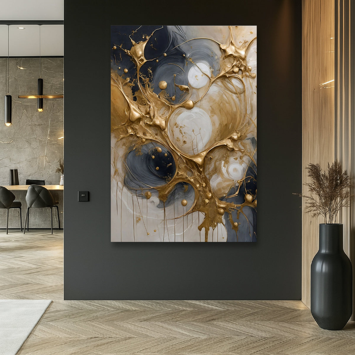 Black and Gold Splash Wall Art, photo 5 of 10