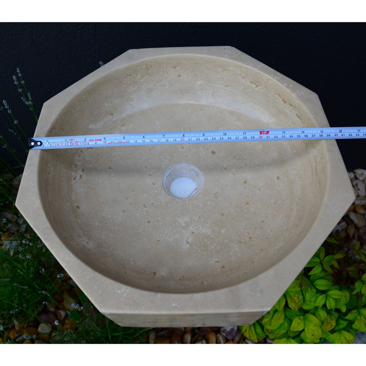 Handmade Turkish Travertine Octagon Bathroom Sink Hand Carved, photo 10 of 15