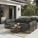 Axis 104.8" Modern Outdoor Sectional Set, 7-Piece