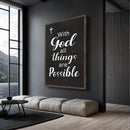 With God All Things Are Possible Faith Sign V