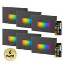 STRA06 6-Pack 4W 12V RGBCW LED 2700K-6000K. 5-Inches Low Voltage LED Outdoor Deck Lights Package, Step Horizontal Patio Landscape Lights with Remote Control by Kings Outdoor Lighting